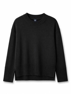 Gap Split Hem Crewneck Sweater Black Small